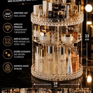 Organizador de cosmeticos grande giratorio 360°